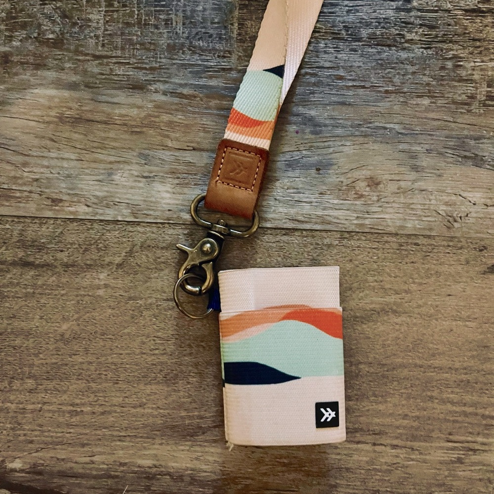 Tides Elastic Thread Wallets Card Lanyard and Card Holder